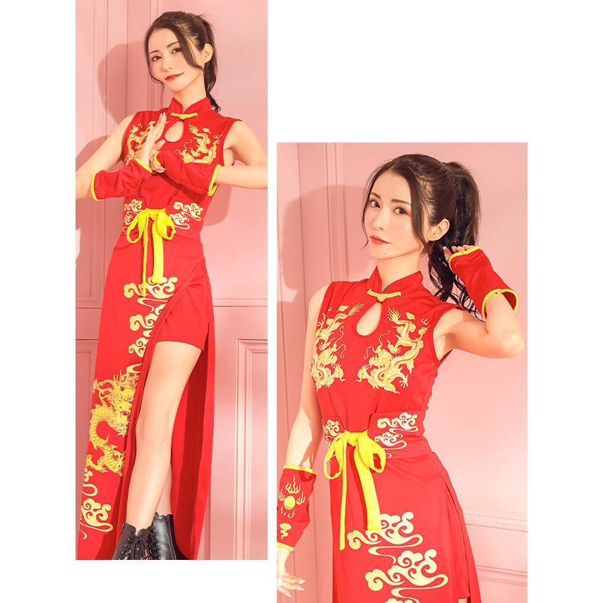 Tika ハロウィン コスプレ カンフー 衣装 キャバドレス チャイナ Tika ハロウィン コスプレ カンフー 衣装 キャバドレス チャイナ