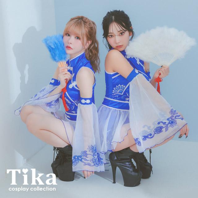 Tika ハロウィン チャイナ コスプレ チャイナ服 シアー 刺繍 Tika ハロウィン チャイナ コスプレ チャイナ服 シアー 刺繍