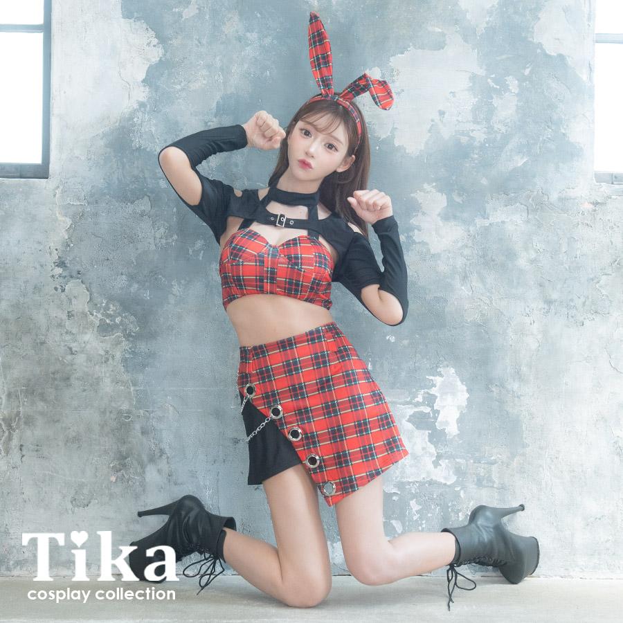 Tika（ティカ） バニー コスプレ バニーガール チェック 衣装 大きい