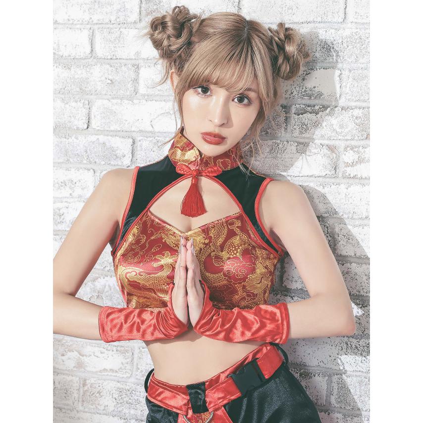 Tika ハロウィン コスプレ カンフー 衣装 チャイナ チャイナ服