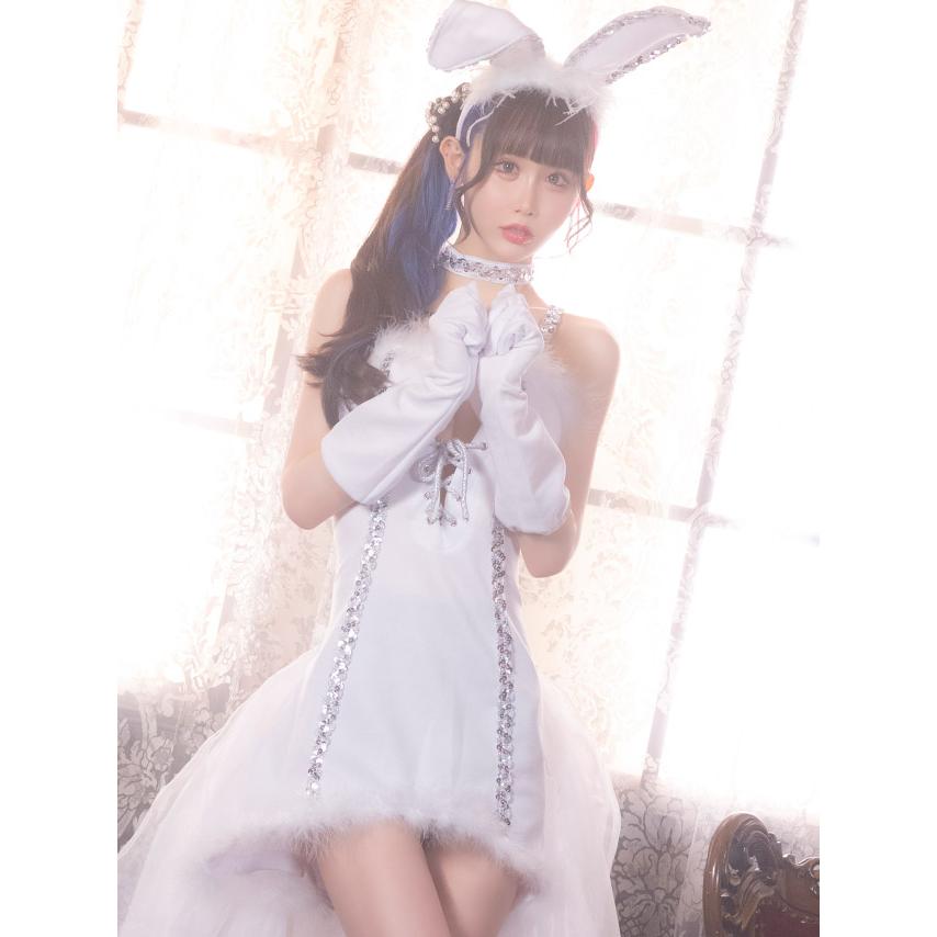 Tika コスプレ 衣装 5点set ふわキラ ロングテール バニーガール