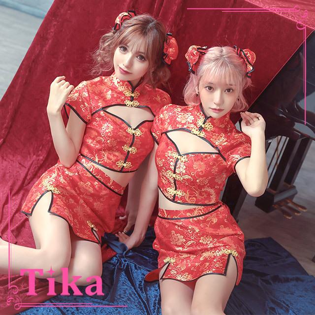 ちょにゃん　ショルダーレッド ティカ Tika コスプレ 個性派ショルダーカットAライン映えCute