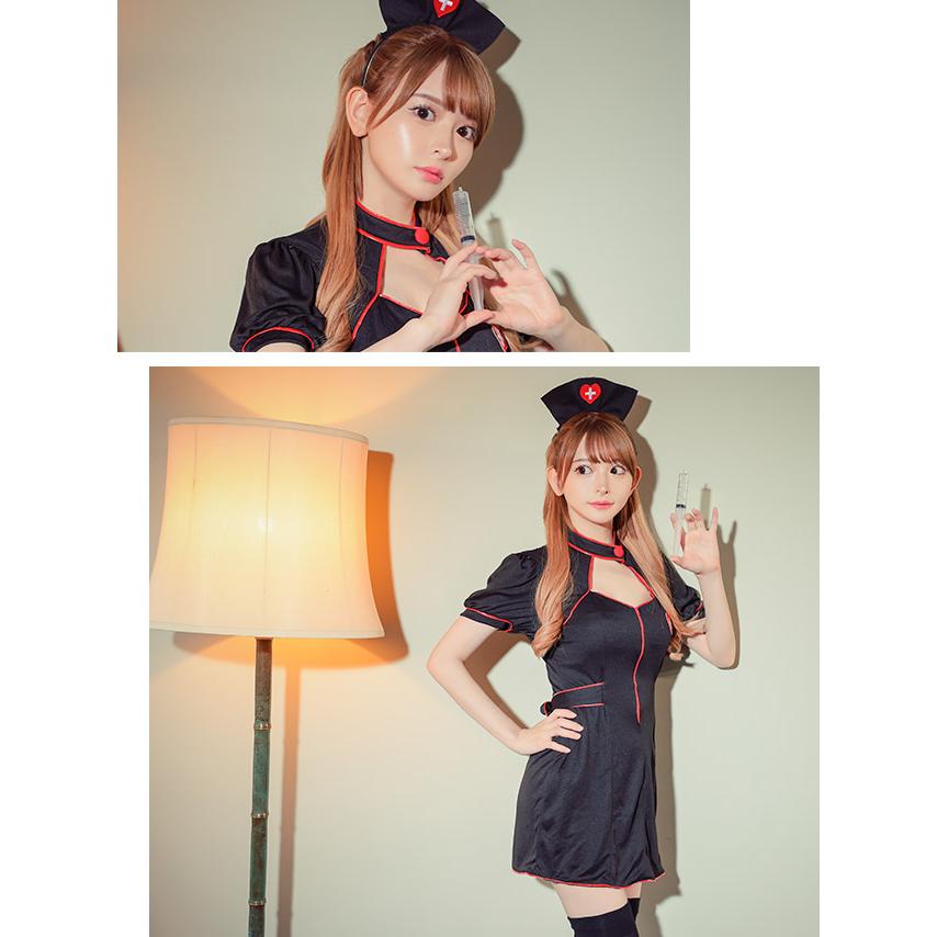 Tika（ティカ） ハロウィン コスプレ ナース 3点セット ワンピース