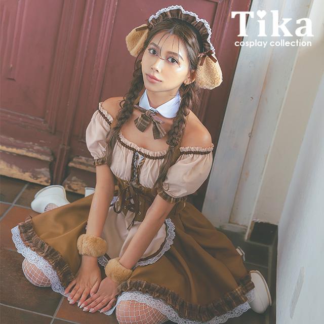 Tika ハロウィンコスプレ メイドデザイン 体型カバー フレア