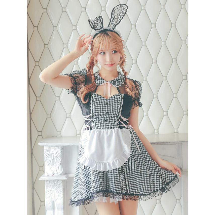 Tika ハロウィンコスプレ ガーリー 千鳥柄 フレア スカート 体型 Tika ハロウィンコスプレ ガーリー 千鳥柄 フレア スカート 体型