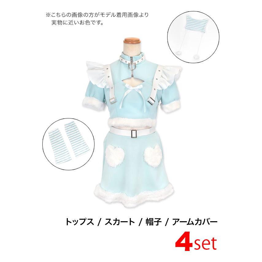 サンタコスプレ サンタコス 4点set へそ出し もこもこ ファース トライプ キティ セパレート 猫アニマル サンタコスプレ