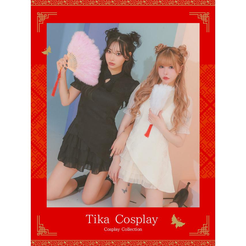 Tika ハロウィン チャイナ コスプレ チャイナ服 ワンカラー