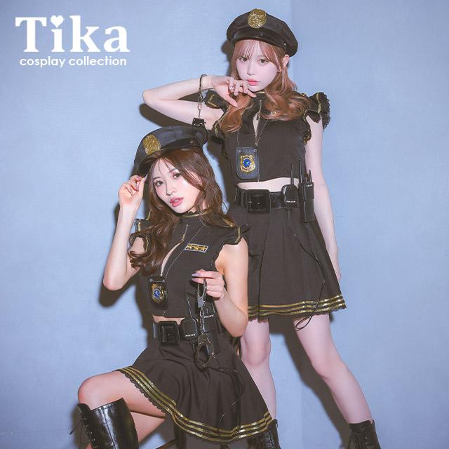 Tika コスプレ セクシー ポリス 体型カバー へそ出し バスト