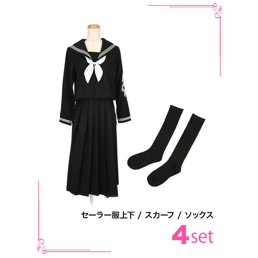 ハロウィン コスプレ セーラー服 刺繍 長袖 衣装 キャバ嬢 セクシー 制服 xl xxl 大きいサイズ コスチューム セット｜tika｜08