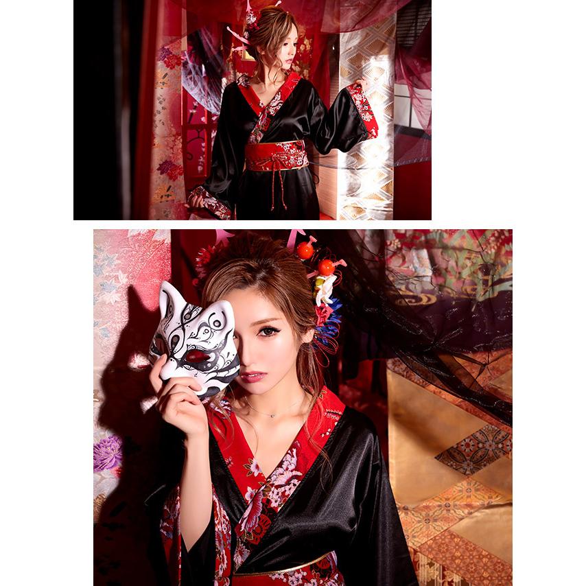 花魁コスプレ Tika コスプレ 衣装 花魁 和柄ドレス お化けの日 セクシー 花柄