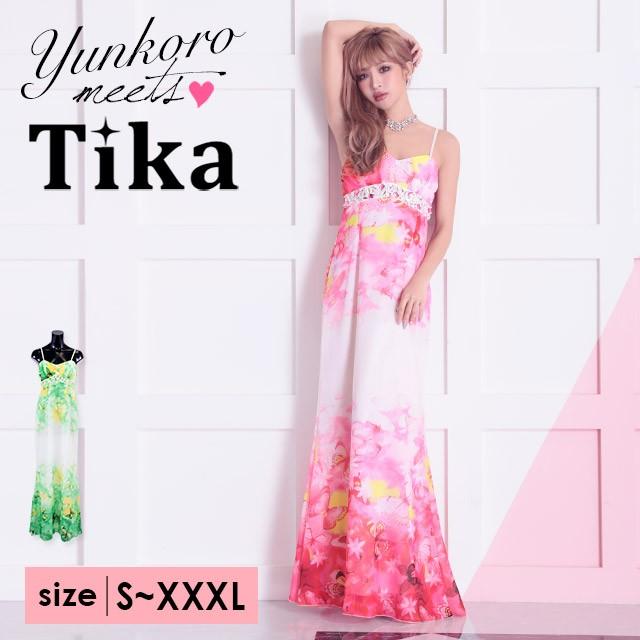 キャバ ドレス キャバドレス 大きいサイズ S Xxxl ロング Tika ティカ バタフライ ビジューロングドレス キャバ ドレス ピンク グリーン 通販 激安 格安 Tk Ld10 ドレスショップ Tika 通販 Yahoo ショッピング