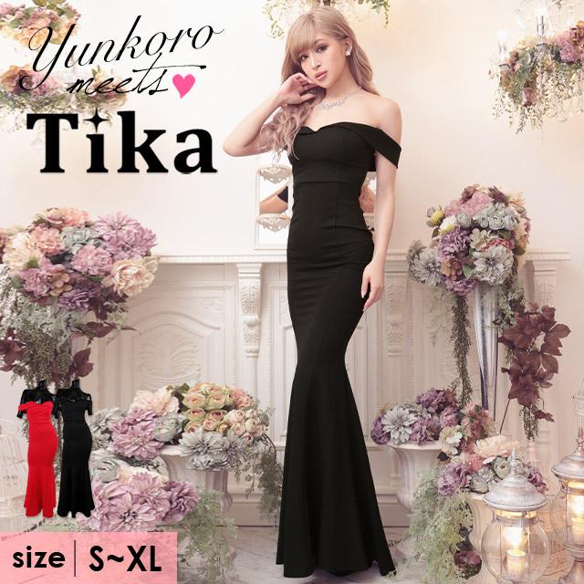Tika キャバドレス ロング 大きいサイズ オフショル ロング Tika キャバドレス ロング 大きいサイズ オフショル ロング