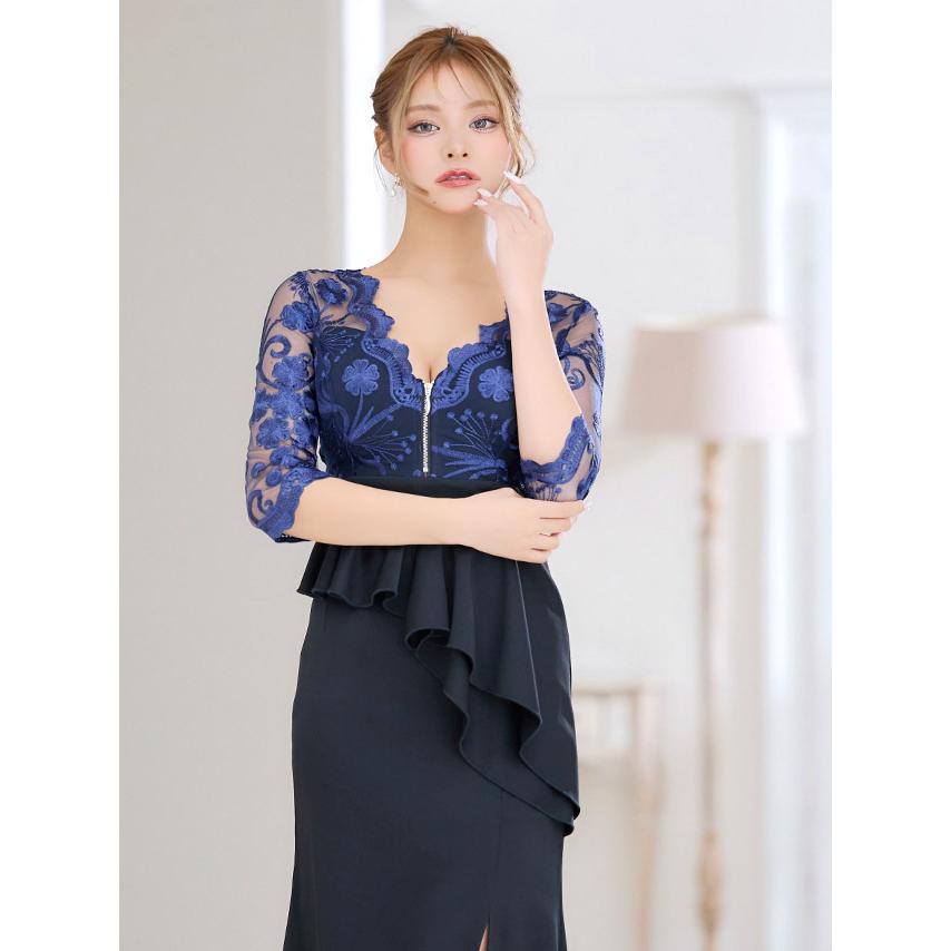 ソブレ ペプラムドレス キャバドレス 袖ありブルーセクシー 楽天市場】【一部予約販売】 キャバ ドレス キャバドレス ミニ