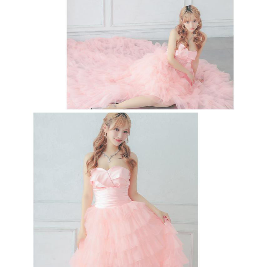 tikaバースデーバックリボン ベア フリルテール Aラインロングドレス