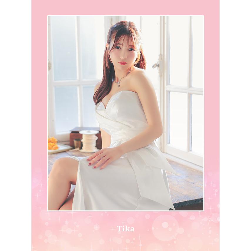 Tika（ティカ） キャバドレス ハートカット ベアサテンス リット A