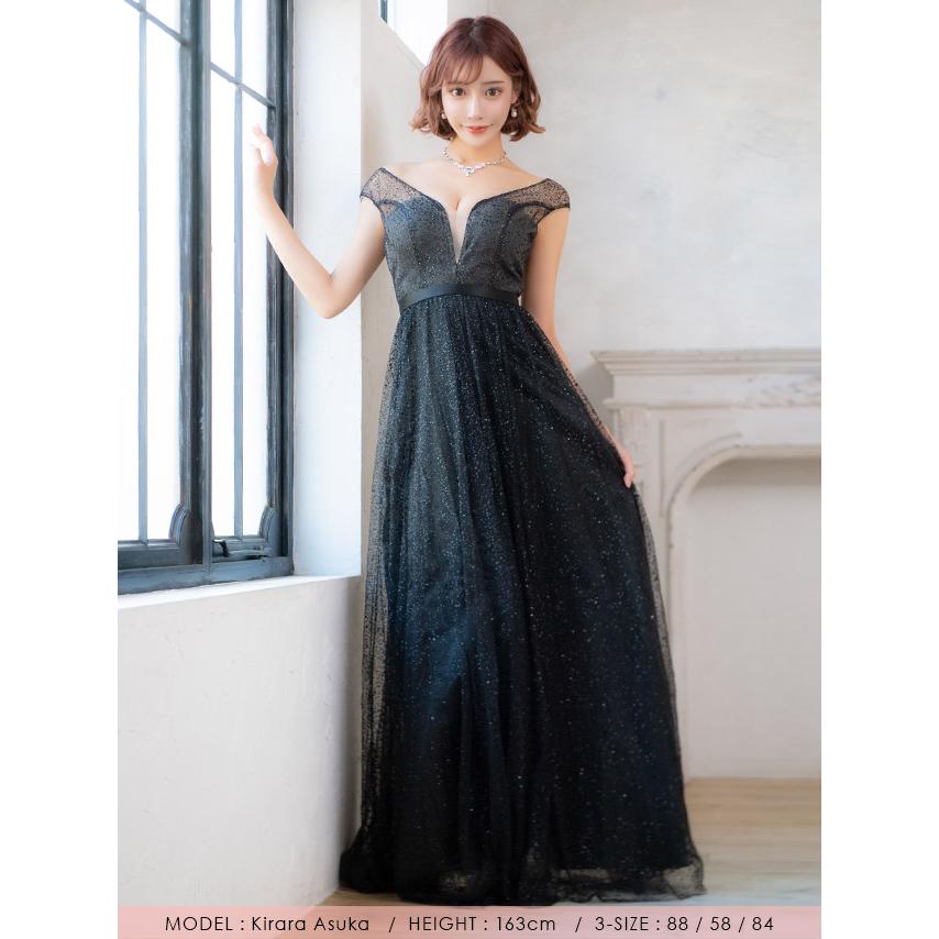 ロングドレス 白 黒 大きいサイズ キャバドレス ロング チュール キャバ ドレス Aライン ラメ セクシー XL