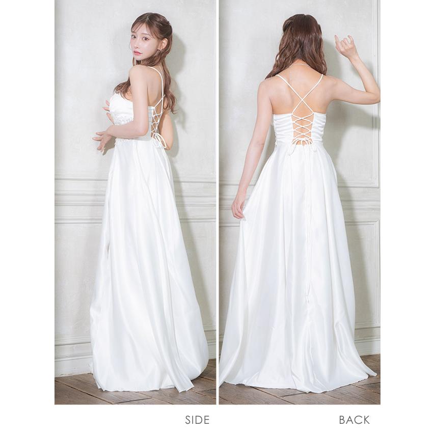 Tika キャバ ドレス ロング 刺繍 レース シアー キャミ ロング