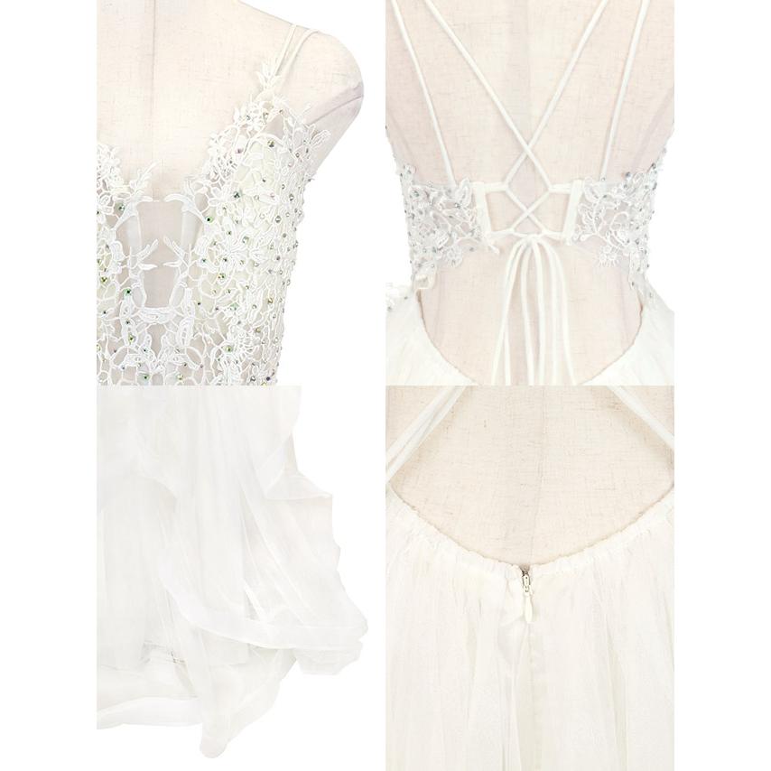 Tika（ティカ） キャバドレス ロング 刺繍 ビジュー シアー キャミ