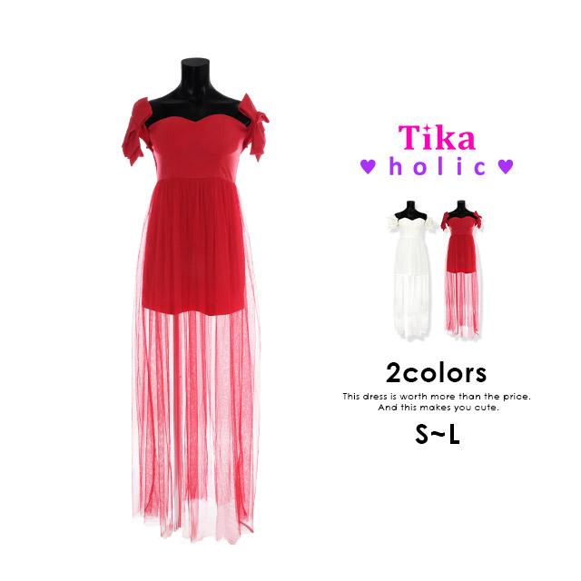キャバ ドレス キャバドレス 大きいサイズ ロング ミニ Tika Holic ティカ ホリック ティカ チュール デザイン ロングドレス 激安 格安 Tk Ldtl001 ドレスショップ Tika 通販 Yahoo ショッピング
