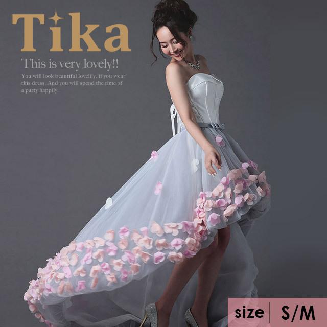 Tika キャバドレス キャバ ドレス フラワーモチーフ フィッシュ