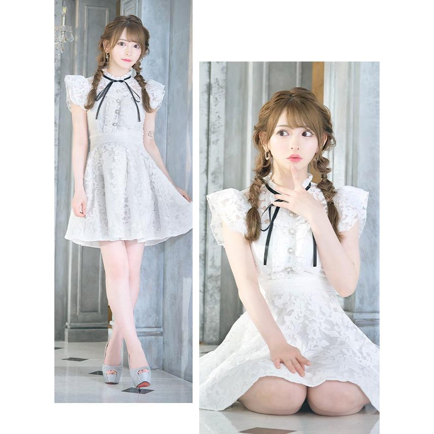 Tika キャバドレス ミニ フレア 膝丈 レース リボン xl 大人 Tika キャバドレス ミニ フレア 膝丈 レース リボン xl 大人