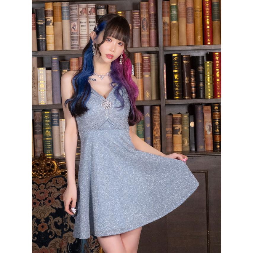 REISS:ミディドレス:UK 10P[RESALE] Tika キャバ ドレス キャバドレス キャミソール ギャザー パール