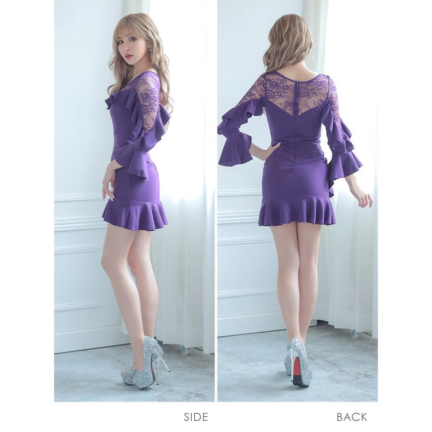 Luxe Birdie フリル付きドレス SSサイズ 黒と紫 Luxe Birdie フリル付きドレス SSサイズ 黒と紫