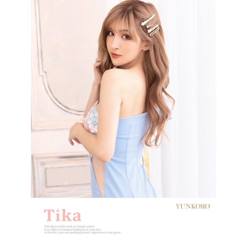 Tika ミニドレス キャバドレス ミニ タイト ワンショルダー 花柄