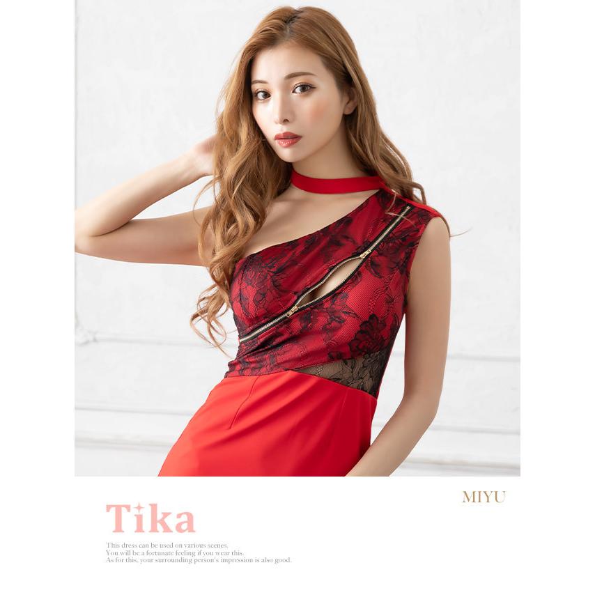 Tika キャバドレスナイトドレス Lサイズ 黒・赤 Tika キャバ ドレス キャバドレス xl ミニ 安い ミニドレス 黒