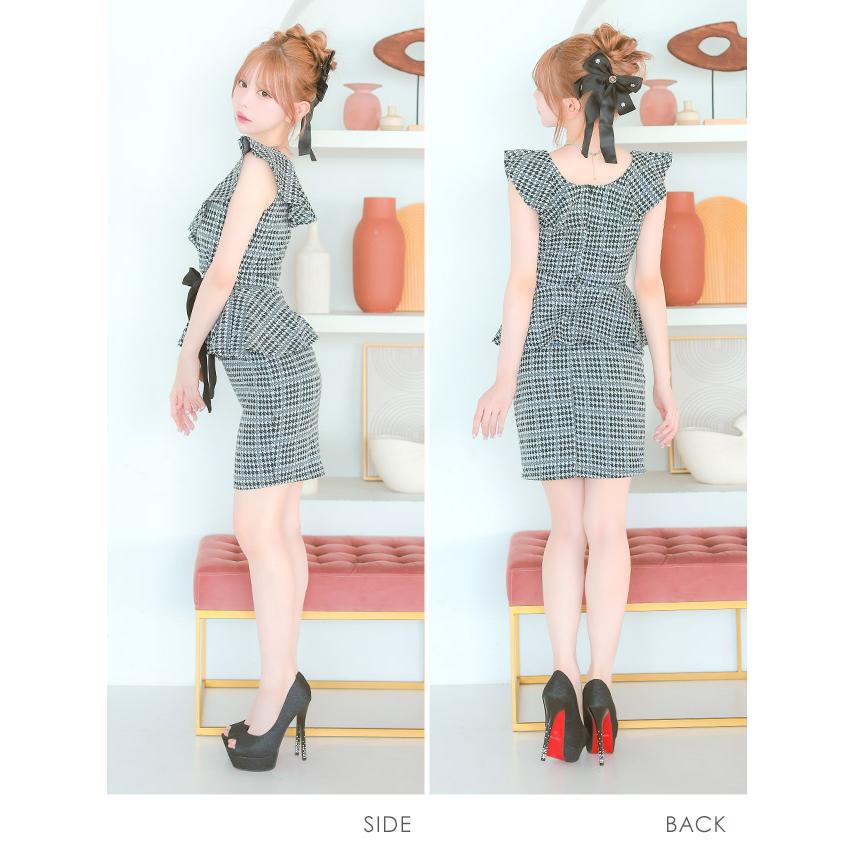 Tika キャバドレス ミニ キャバ嬢ドレス 大きいサイズ フリル