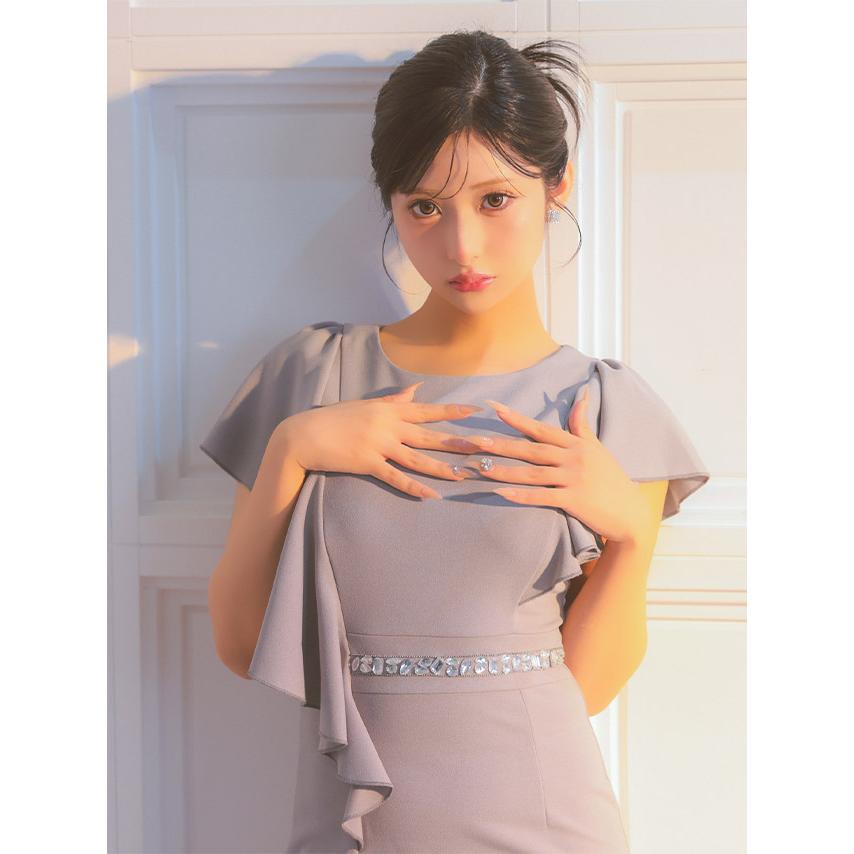 Tika（ティカ） キャバドレス タイト xl xxl フリル 袖 ミディアム丈