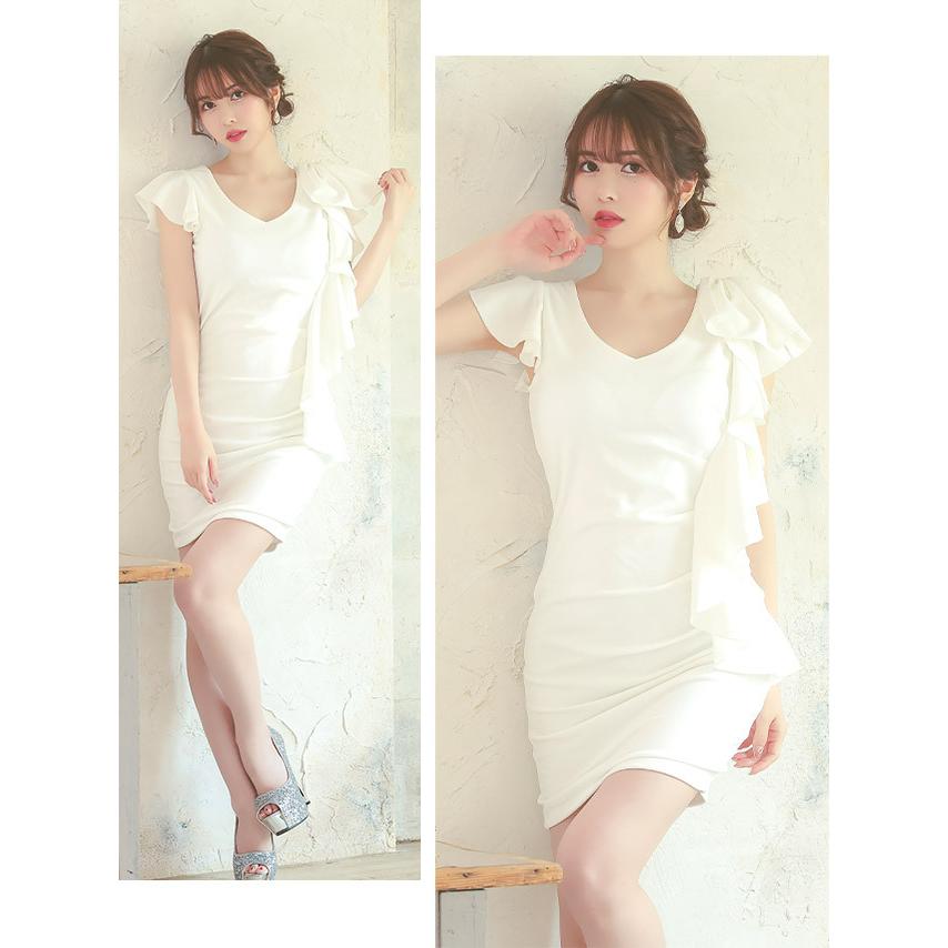 Tika キャバドレス ミニ キャバ ドレス Vネック サイドギャザー Tika キャバドレス ミニ キャバ ドレス Vネック サイドギャザー