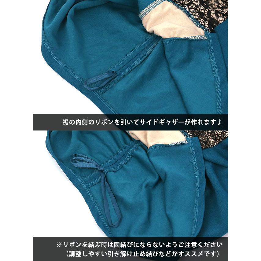 キャバドレス ジップ キャミ xl オフショル 刺繍 膝丈 レース ファスナー ブラック ワインレッド タイトドレス_17