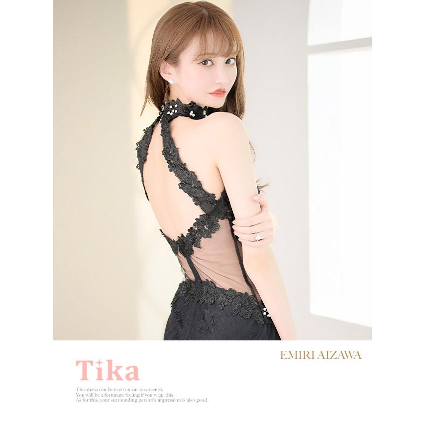 Tika キャバドレス シースルー 刺繍 レース 膝丈 タイト Tika キャバドレス シースルー 刺繍 レース 膝丈 タイト