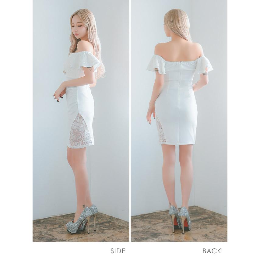 Tika キャバ ドレス バストヌーディー ビジュー オフショルダー Tika キャバ ドレス バストヌーディー ビジュー オフショルダー