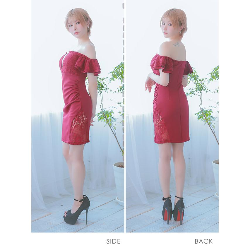 Tika キャバ ドレス バストヌーディー ビジュー オフショルダー Tika キャバ ドレス バストヌーディー ビジュー オフショルダー