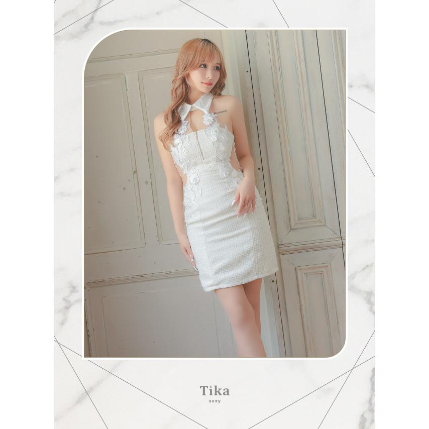 【美品】シアースリーブ刺繍レースミニドレス XS-Lサイズあり【Glossy/グロッシー】レーススリーブ/ 七分袖