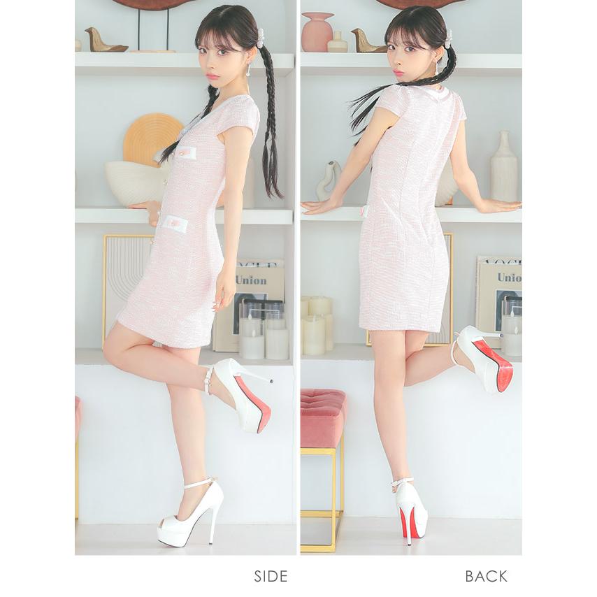 Tika [TikaPimil] キャバドレス 韓国 ツイード バイカラー