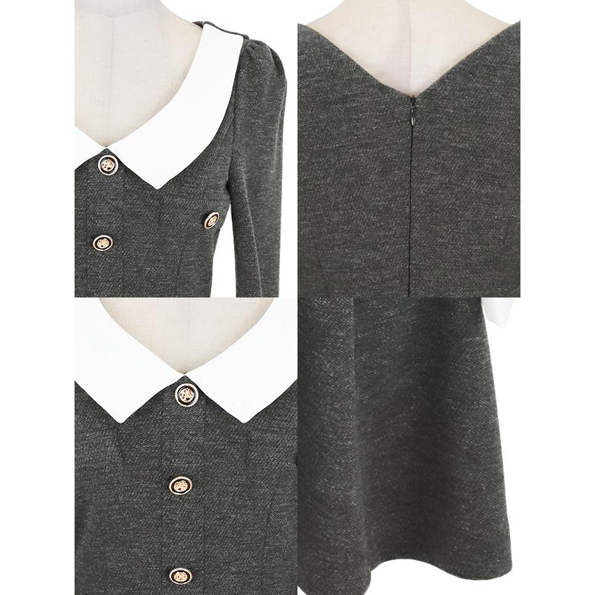 Tika [TikaPimil] キャバドレス 韓国 キャバ ドレス 襟デザイン ボタン