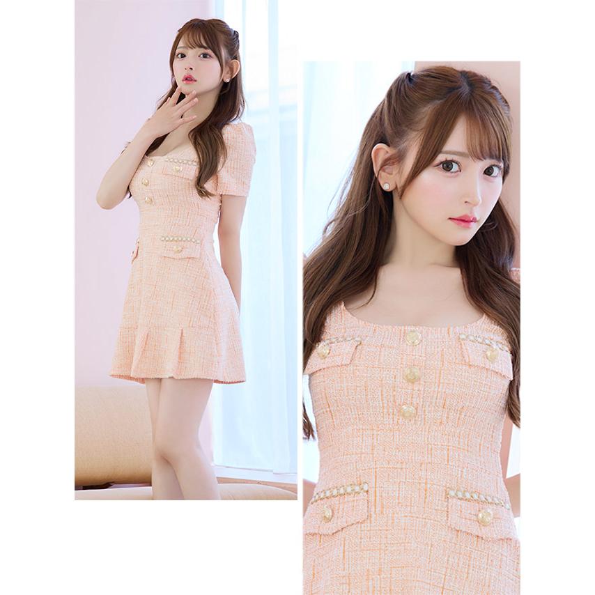 Tika [TikaPimil] キャバドレス 韓国 ツイード 半袖