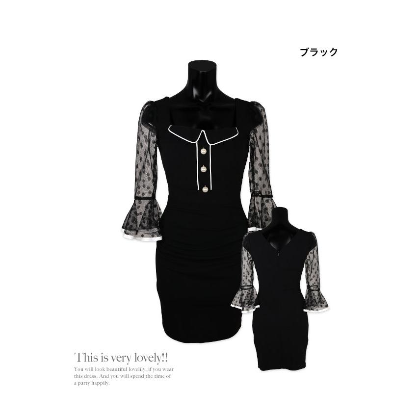 【ハリネズミ】mother ミニスカ ブラック➕鼈甲ベルト Tika [TikaPimil] キャバ ドレス キャバドレス 韓国 ミニ 袖あり