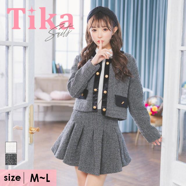 Tika キャバスーツ ミニ ジャケット スーツ レディース ホワイト Tika キャバスーツ ミニ ジャケット スーツ レディース ホワイト