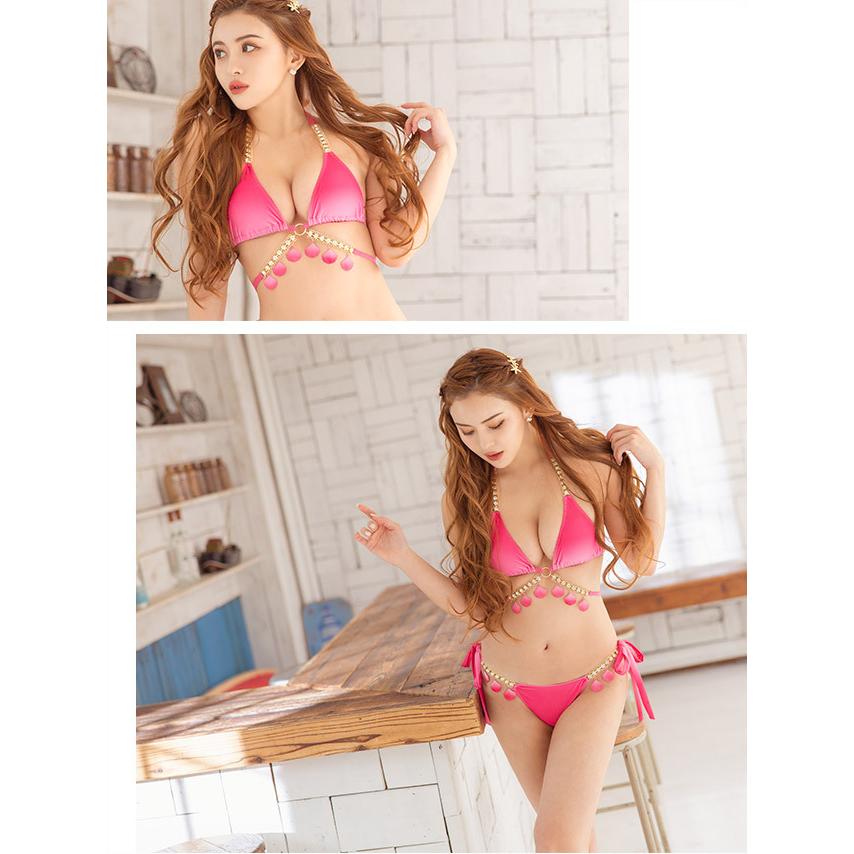 Tika 水着レディース 水着 ビキニ シェル ビジュー 2点セット