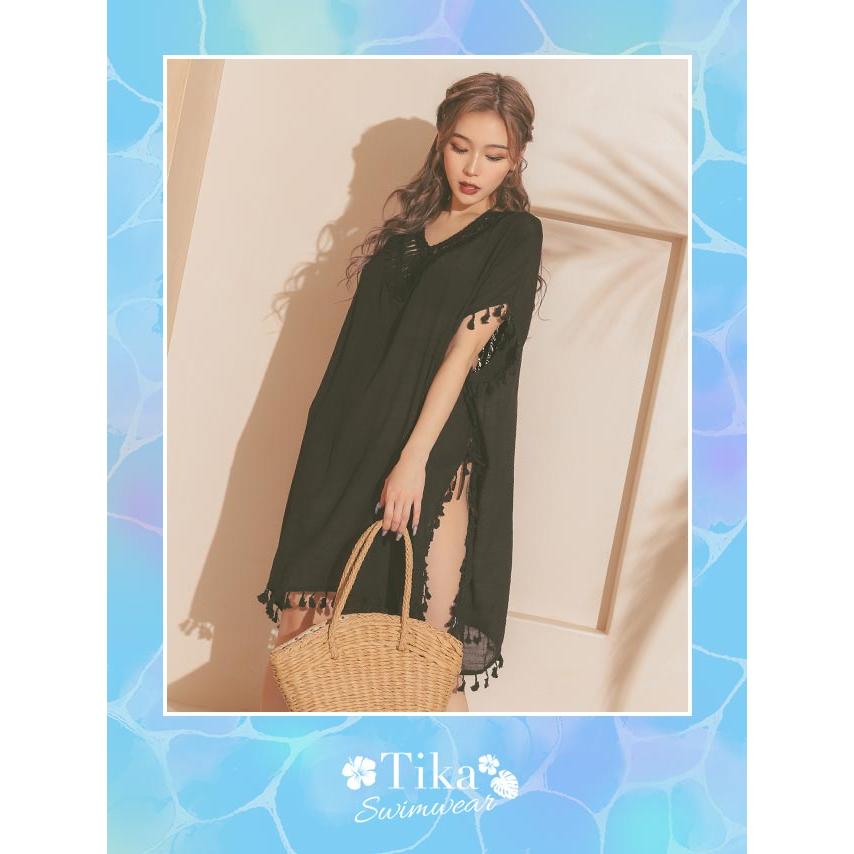 Tika 水着レディース 水着 体型カバー ラッシュガード ポンチョ