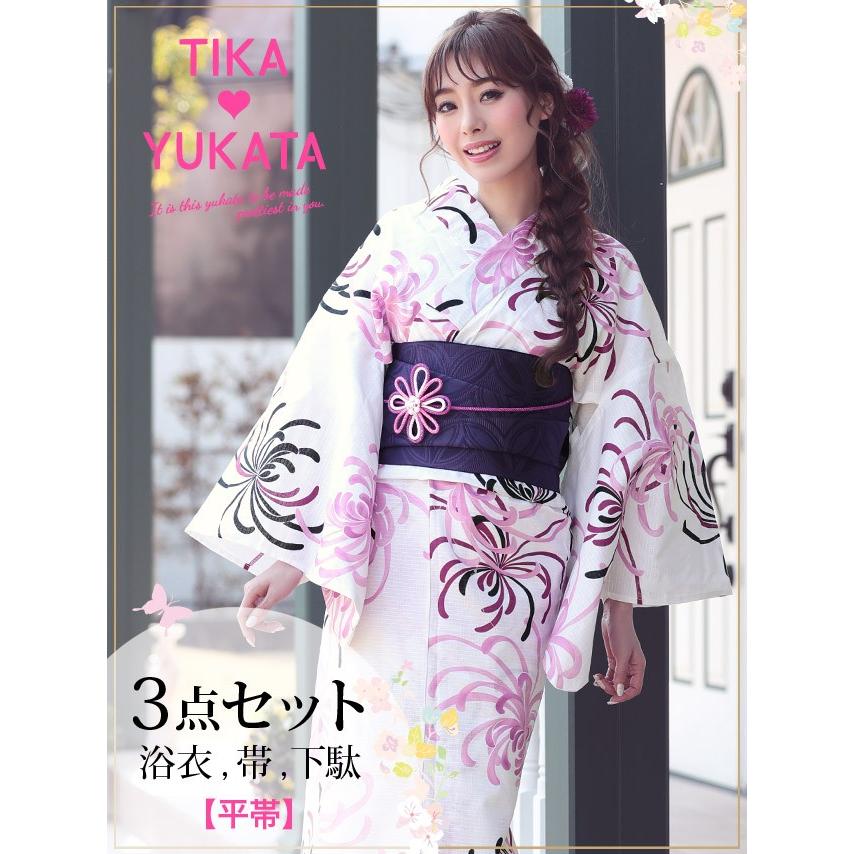 浴衣 セット かわいい浴衣 Tika ティカ 粋な乱菊柄 浴衣3点セット 浴衣 平帯 下駄 白地 紫 女性用浴衣 レディース浴衣 Tk Yk12jm117 ドレスショップ Tika 通販 Yahoo ショッピング