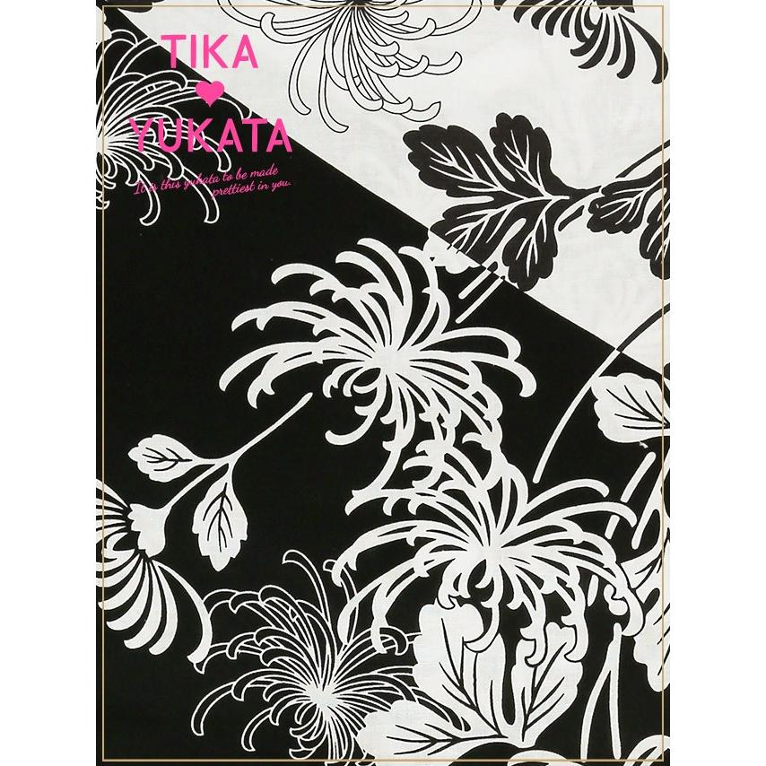 浴衣 ゆかた レディース 洗える 洗濯 レトロ 白 菊 白黒 モノトーン Tika ティカ モダン 糸菊 浴衣3点セット 浴衣 平帯 造り帯 下駄 白地 Tk Yk1959 8fsg10 Tika ヤフーショッピング店 通販 Yahoo ショッピング