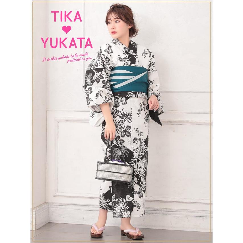 浴衣 ゆかた レディース 洗える 洗濯 レトロ 白 菊 白黒 モノトーン Tika ティカ モダン 糸菊 浴衣3点セット 浴衣 平帯 造り帯 下駄 白地 Tk Yk1959 8fsg10 ドレスショップ Tika 通販 Yahoo ショッピング