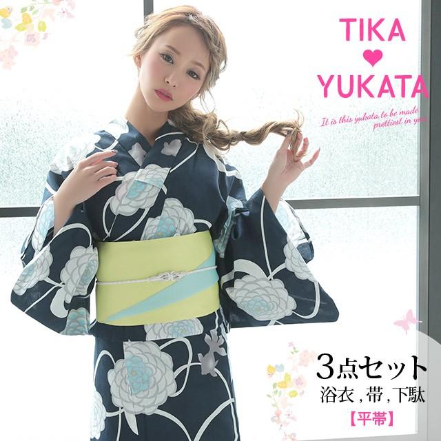 浴衣 ゆかた レディース トロ モダン 赤 黒 簡単 上下 涼しい 綿 可愛い 大人 Tika ティカ 牡丹 金魚柄 浴衣3点セット 帯 下駄 紺 水色 Tk Yk1969 Fg03 ドレスショップ Tika 通販 Yahoo ショッピング