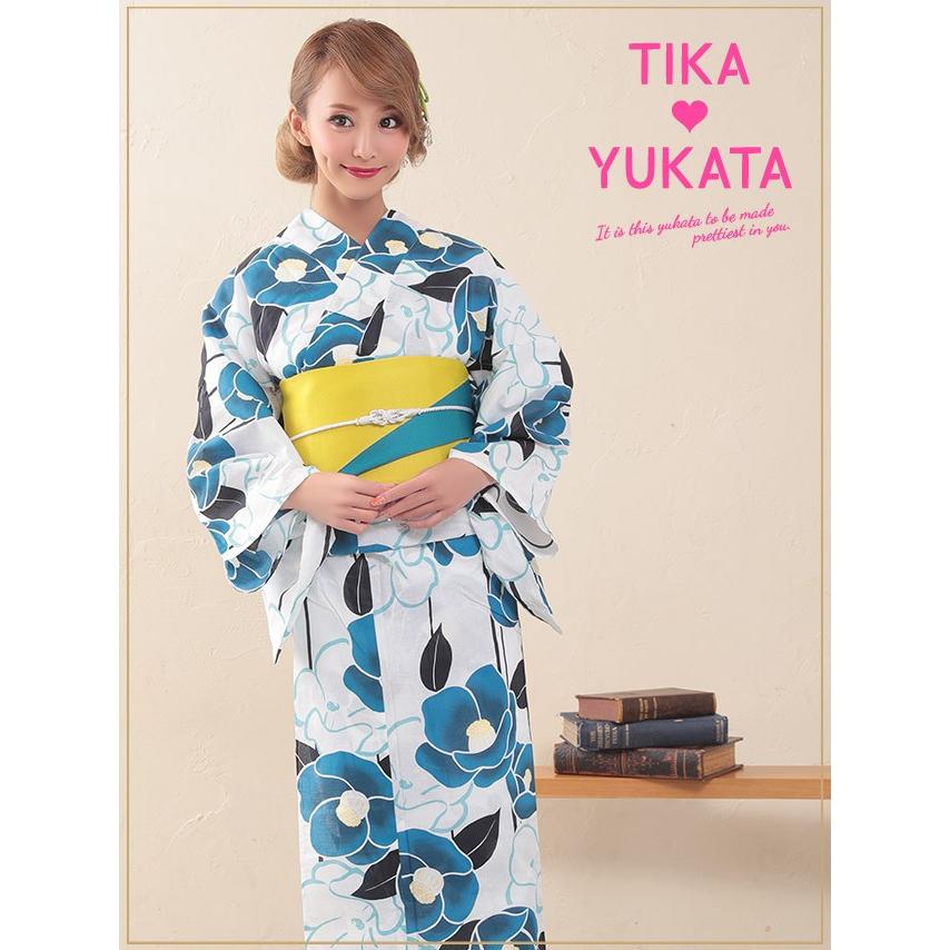 浴衣 ゆかた レディース 洗濯 涼しい レトロ モダン 水色 花柄 黄色 可愛い 椿 女性用 お得 人気 ブルー クール Tika ティカ 椿柄 浴衣3点セット 帯 下駄 白 青 Tk Yk1969 Fg12 ドレスショップ Tika 通販 Yahoo ショッピング