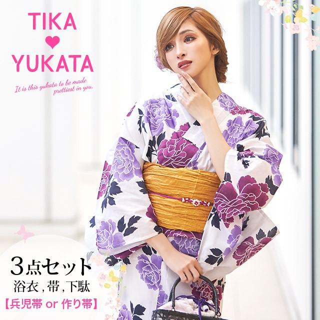 レディース マルチボーダーシリーズ 白地に紫の浴衣☆呉服屋購入 着画あり K0hEIJRL5z dazzy store 浴衣